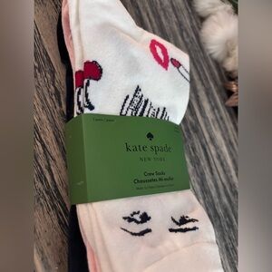 Kate Spade Navy Socks with Cream Spade Logo